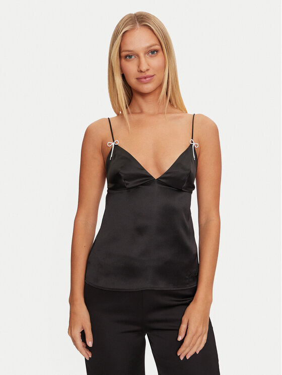 Guess Guess Cămașă pijama O4BH00 WGIN0 Negru Regular Fit