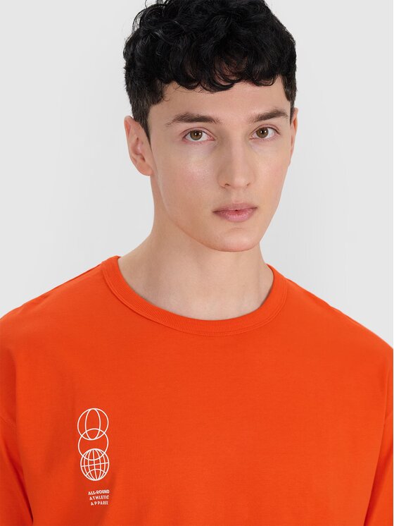 4F 4F T-Shirt 4FRSS25TTSHM2652-70S Pomarańczowy Oversize