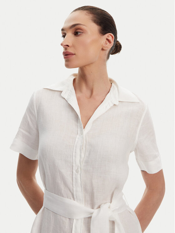 Gant Gant Haljina košulja 4503434 Bijela Regular Fit