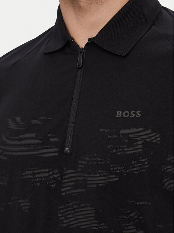 BOSS BOSS Polo Pl Globe Pattern 50559010 Crna Regular Fit