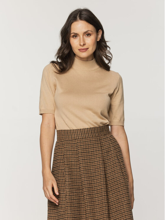 Willsoor Willsoor Sweter 88448 Beżowy Close Fit