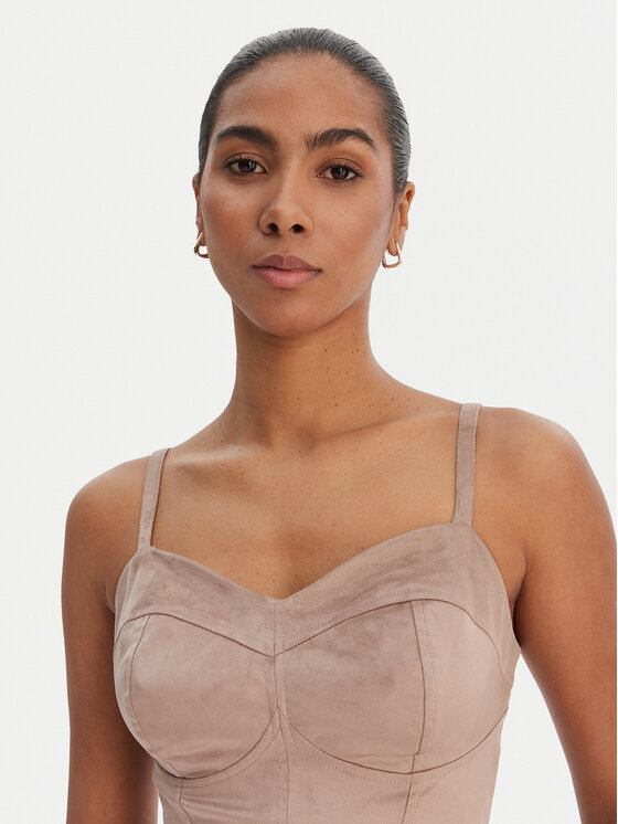 Guess Guess Top W6RH03 WJ472 Bež Slim Fit