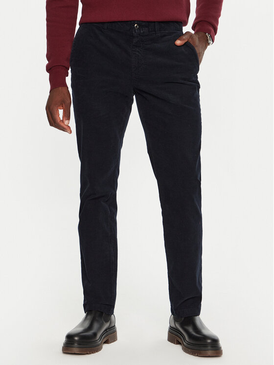 Tommy Hilfiger Bavlnené nohavice MW0MW32932 Tmavomodrá Regular Fit