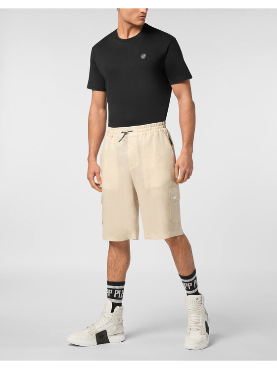 PHILIPP PLEIN PHILIPP PLEIN Szorty materiałowe 24503 Beżowy Regular Fit