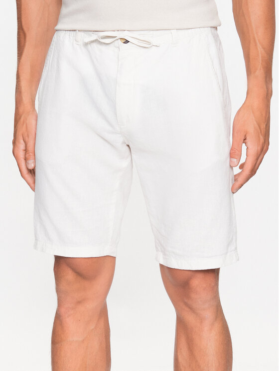 Lindbergh Lindbergh Šortky z materiálu 30-508003 Bílá Relaxed Fit