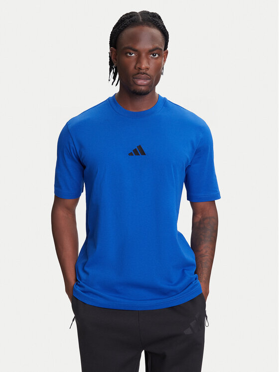 adidas Męski T-Shirt, rozmiar M, Niebieski, Essentials Small Logo JF1094