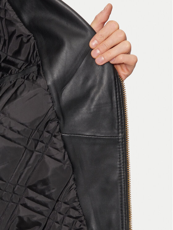 Versace Jeans Couture Versace Jeans Couture Lederjacke 77GAVP02 Schwarz Loose Fit