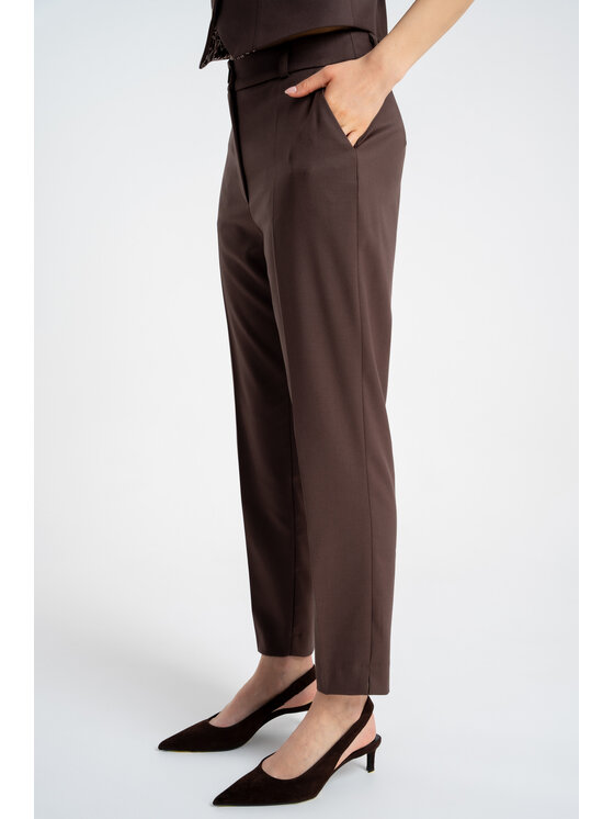 CLICK CLICK Παντελόνι υφασμάτινο 30-341 Καφέ Regular Fit