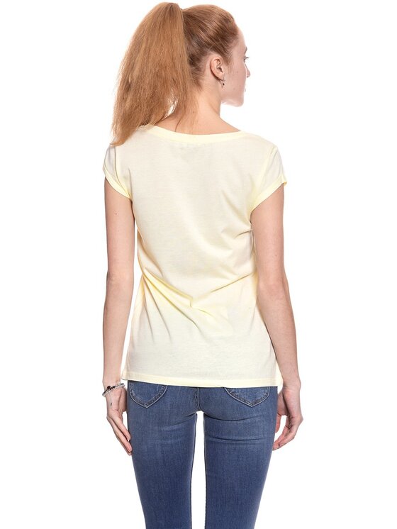 Wrangler Wrangler T-Shirt I LOVE TEE Żółty Regular Fit
