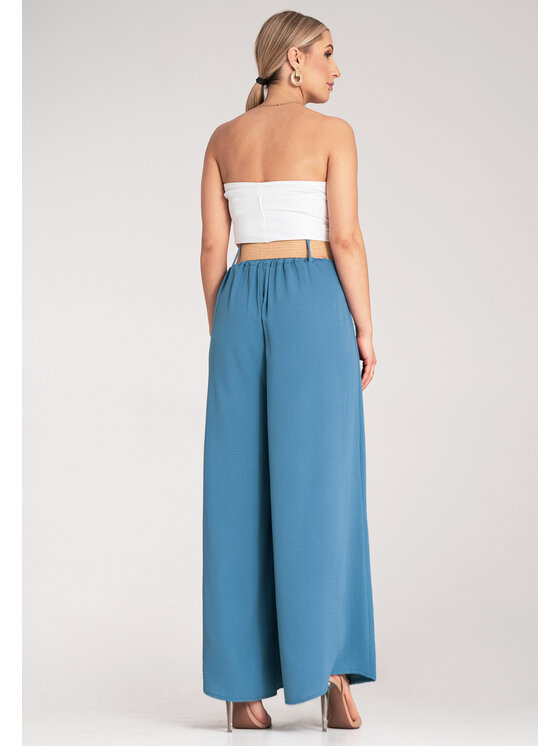 FIGL FIGL Bavlnené nohavice M1160 Modrá Loose Fit
