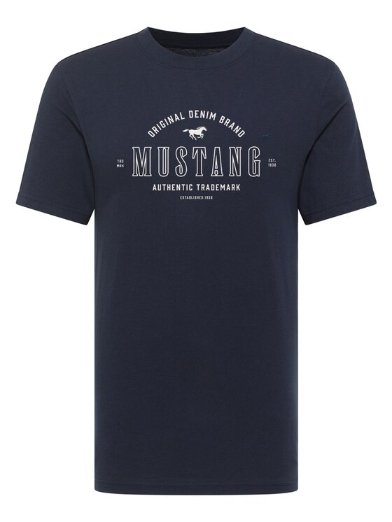 Mustang Mustang T-Shirt Style Alex Niebieski Regular Fit