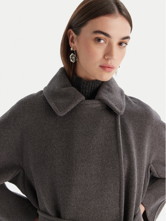 Marella Marella Vlněný kabát English 2523016142 Šedá Regular Fit