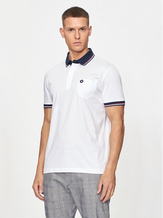 Pierre Cardin Pierre Cardin Тениска с яка и копчета C5 21284.2034 Бял Regular Fit