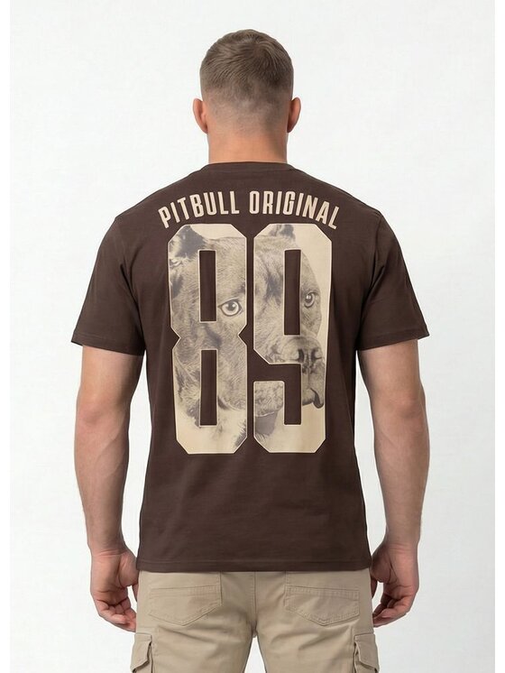 PITBULL PITBULL T-Shirt EIGHTY NINE DOG Brązowy ciemny Regular Fit