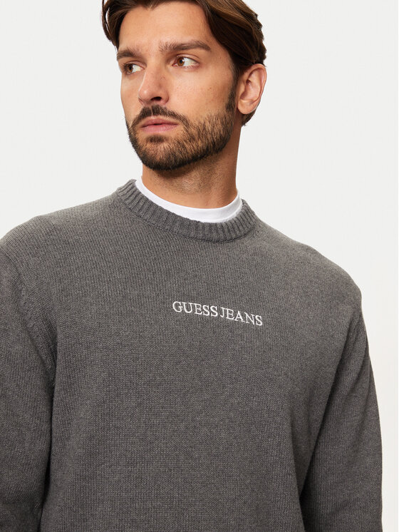 Guess Jeans Guess Jeans Пуловер M4BR31 Z3HM1 Сив Regular Fit