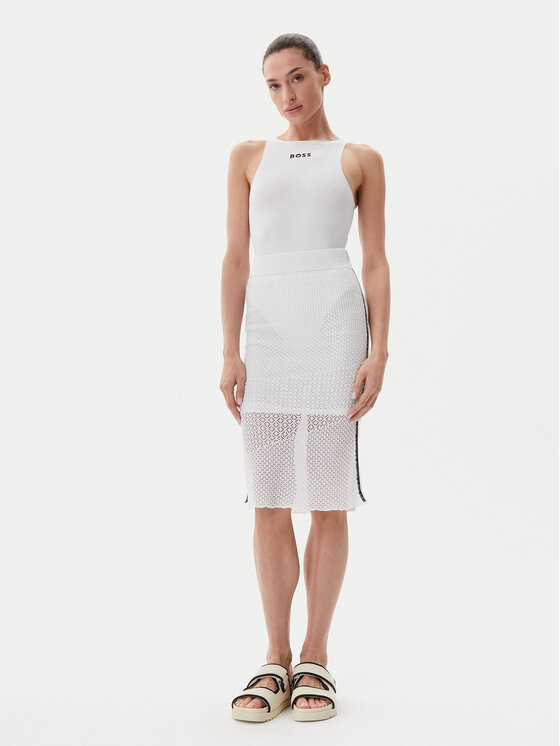 PINKO PINKO Midi krilo Trivor 104892 A2EB Bela Regular Fit