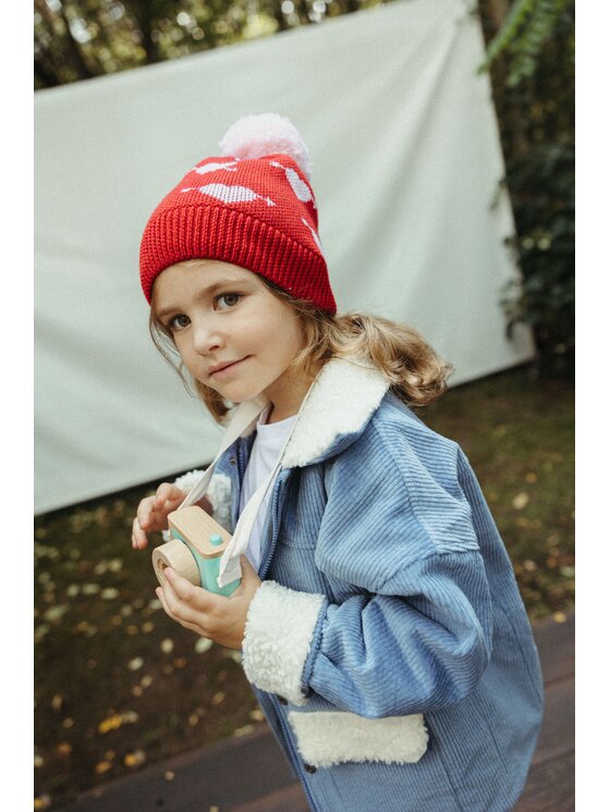 Kid story Kid story Czapka CZAPKA Z WEŁNY MERIN0 Czerwony