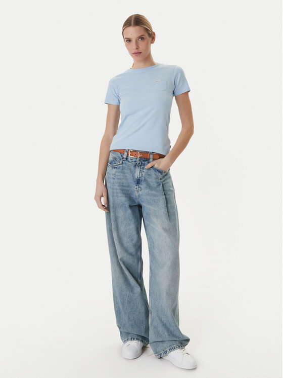 Guess Guess Тишърт W5RI52 J1314 Светлосиньо Regular Fit