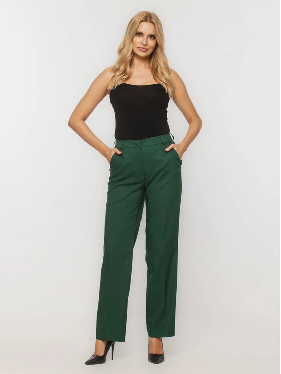 Willsoor Willsoor Spodnie materiałowe 68171 Zielony Regular Fit
