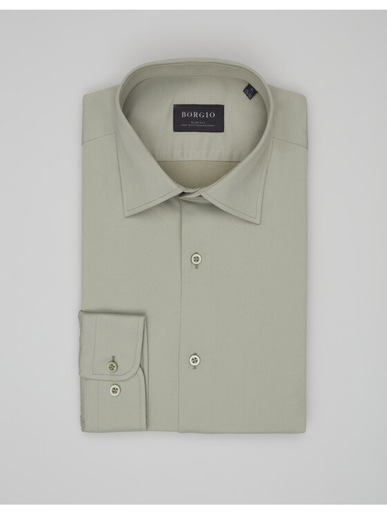 Borgio Borgio Koszula lumia 00647 Zielony Slim Fit