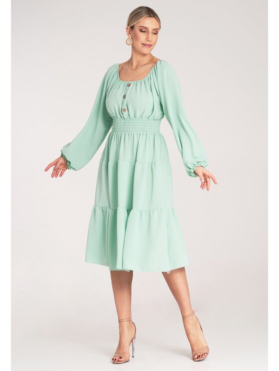 FIGL FIGL Sukienka codzienna M1169 Zielony A-Line Fit