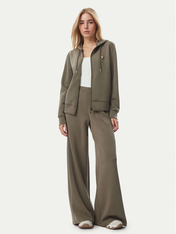 Guess Guess Spodnie dresowe V4YB07 KCAY2 Khaki Regular Fit