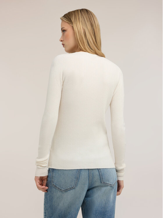 Motivi Motivi Sweter M340E002399N011 Biały Slim Fit
