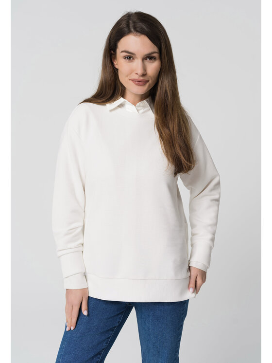 Volcano Volcano Bluza B-ARI Biały Regular Fit