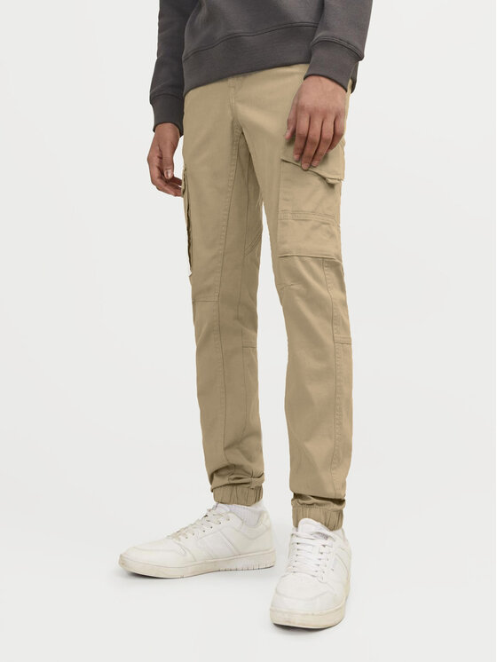 Jack&Jones Junior Auduma bikses Paul 12193900 Bēšs Slim Fit