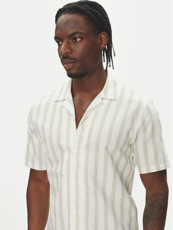 Lindbergh Lindbergh Košile 30-203321 Béžová Relaxed Fit