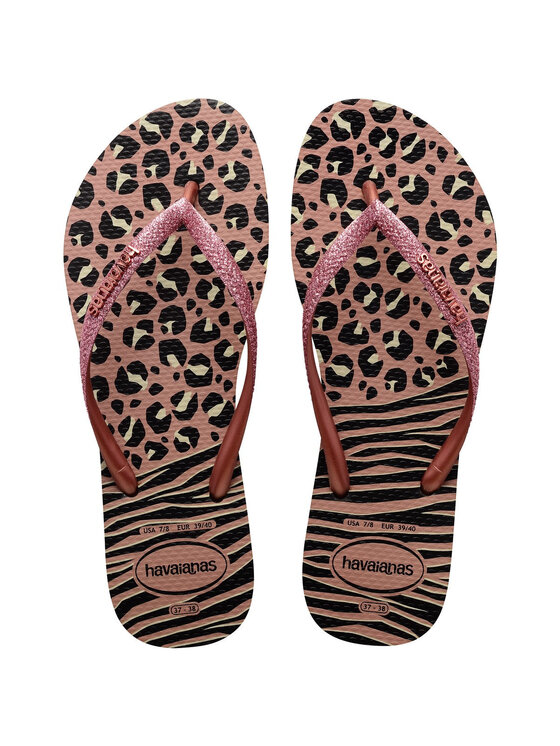 Klapki Havaianas, Rozmiar 37/38, Czarne, HAVAIANAS Ciabatta Donna Hav. Slim Animals Mix 4147964.1924 Nero