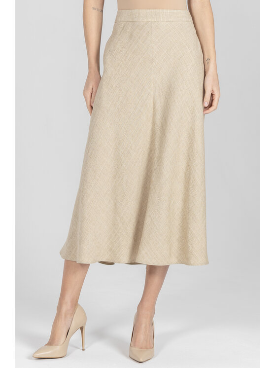 Deni Cler Milano Deni Cler Milano Spódnica midi W-DC-7011-F2-D5-13-1 Beżowy A-Line Fit