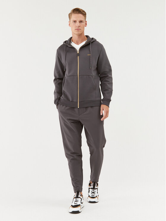 BOSS Boss Bluză 50493495 Gri Regular Fit