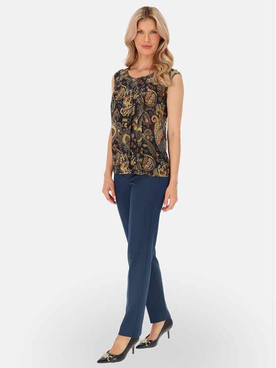Potis & Verso Potis & Verso Bluzka Franka Granatowy Regular Fit