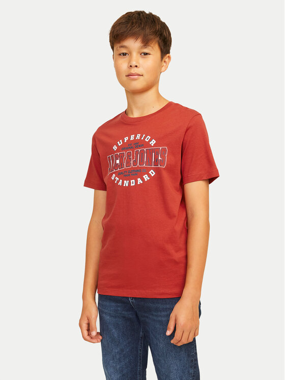 Jack&Jones Junior Majica Logo 12258877 Rdeča Regular Fit