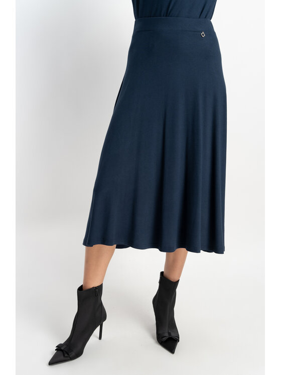 CLICK CLICK Midi sukňa 50-714 Tmavomodrá Classic Fit