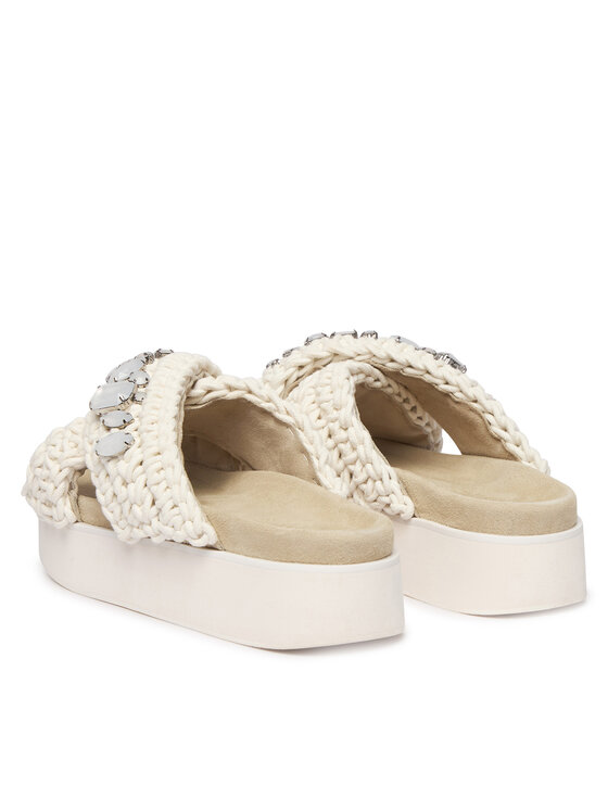 Inuikii Inuikii Papucs Woven Stones Platform 1004.005.0043 Fehér