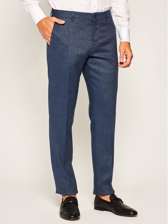 Tommy Hilfiger Tailored Spodnie materiałowe Flex Fks TT0TT07303 Granatowy Slim Fit