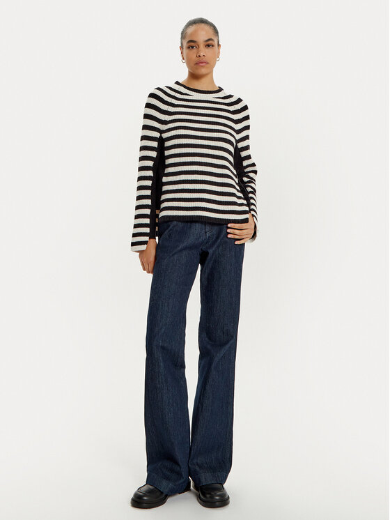 OUI OUI Megztinis 89169 Juoda Loose Fit