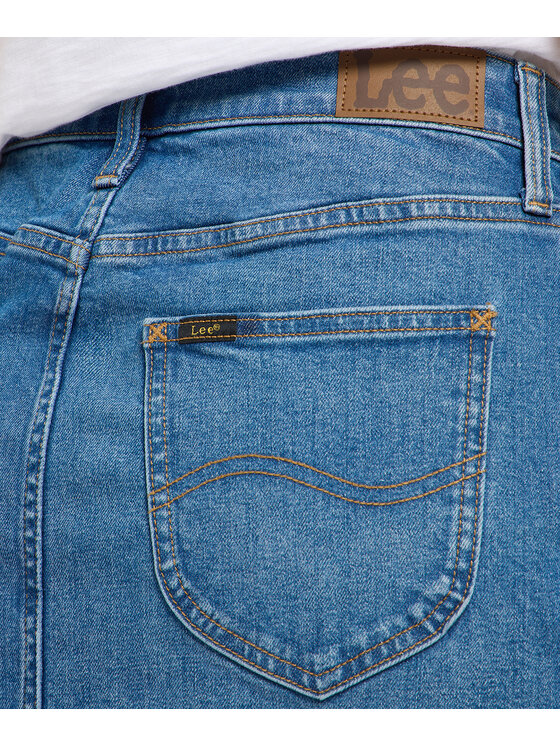 Lee Lee Spódnica jeansowa 112365725 Niebieski Regular Fit