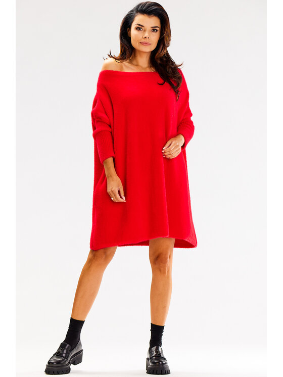 Awama Sveter A618 Červená Basic Fit