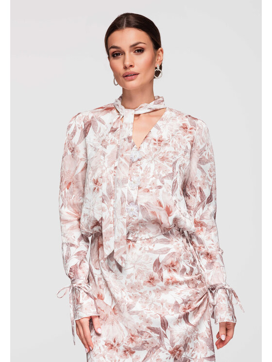 Ombre Ombre Koszula OW-SH-E0033 Beżowy Loose Fit