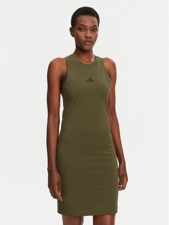 adidas adidas Haljina za svaki dan Future Icons Small Logo JE0201 Zelena Slim Fit