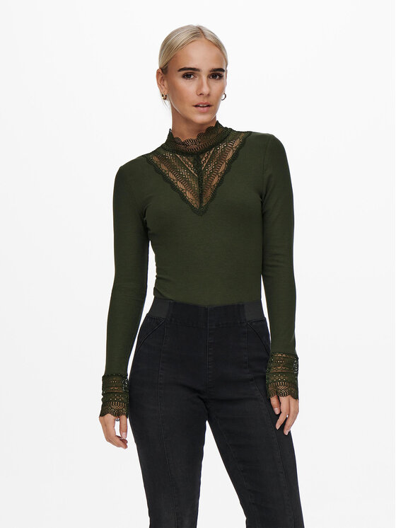 ONLY ONLY Blúz 15207788 Zöld Stretch Fit