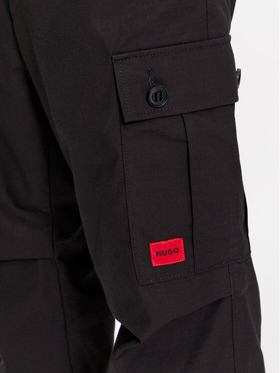 HUGO Hugo Pantaloni din material Garlo233 10250557 Negru Regular Fit