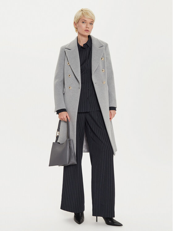 Maryley Maryley Преходно палто 24IB810/15GC Сив Regular Fit