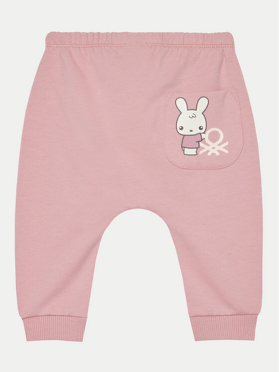 United Colors Of Benetton United Colors Of Benetton Spodnji del trenirke 35Q2AF023 Roza Regular Fit