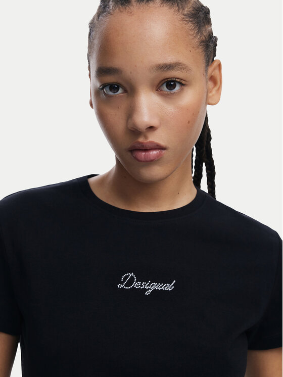 Desigual Desigual Tričko 25SWTK15 Čierna Regular Fit
