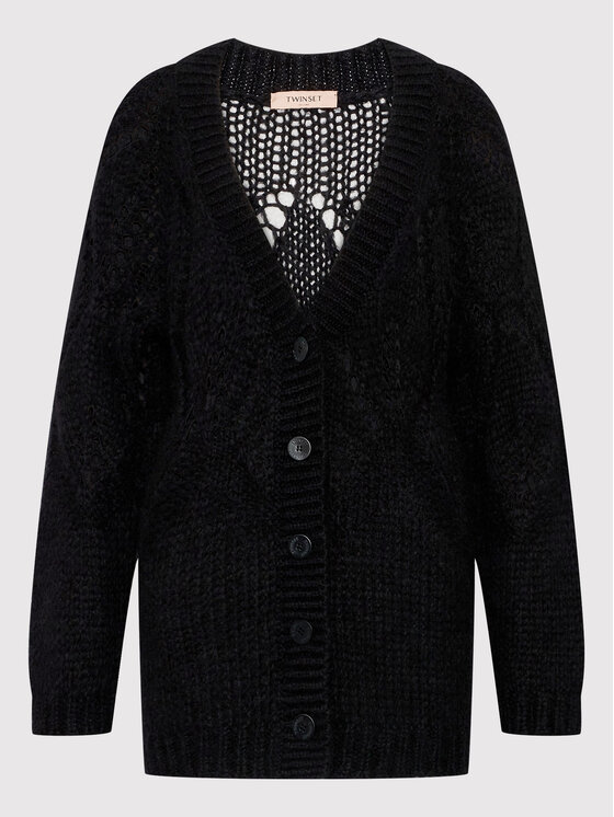 TWINSET TWINSET Kardiganas 222TP3233 Juoda Regular Fit
