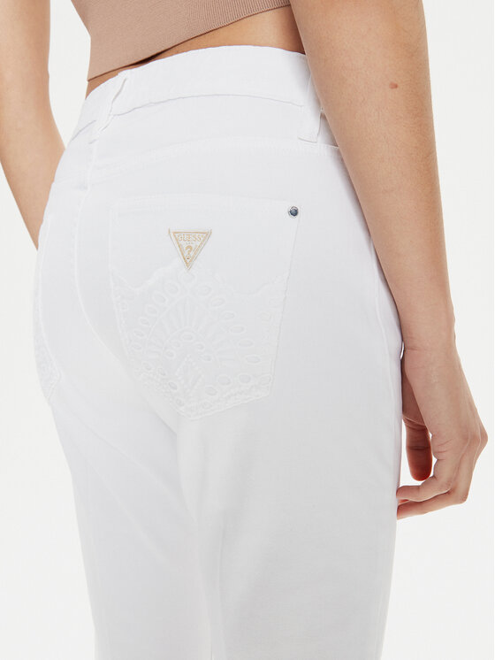 Guess Guess Jeans hlače W4GA0L D4MW4 Bela Regular Fit